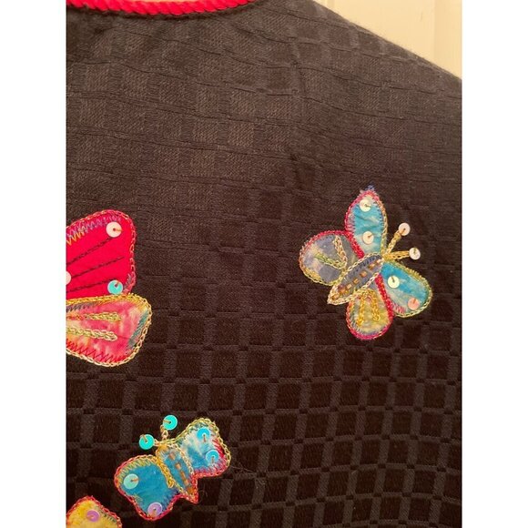 Allure Butterfly Embroidered Jacket‎ WOMEN'S SIZE S S - Picture 9 of 16